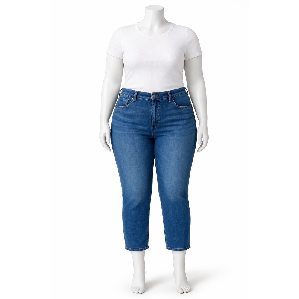 American Eagle Mom Jeans Women 16 Short Blue High Rise Straight Denim‎